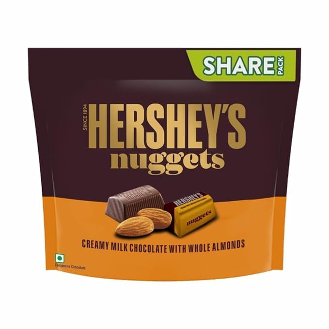 HERSHEYS NUGGETS CREAMY MILK WITH WHOLE ALMONDS | CRUNCHY CHOCOLATY DELIGHT 130.2g, Pack of 3 (B0DBZSGZBH) Amazon Price History, Amazon Price Tracker