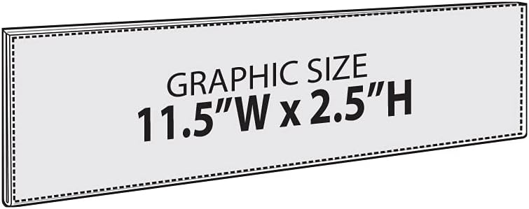 Azar Displays 122011 Self Adhesive Tape Clear Acrylic Wall Sign Holder Frame 11.5" W x 2.5" H - Landscape/Horizontal, 10-Pack