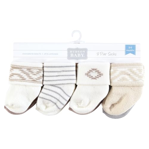 Image of Hudson Baby Baby 8-pack Cotton Rich Newborn and Terry Socks