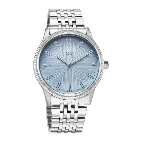 Image of Sonata Poze 8 Quartz Analog with Tiffany Blue Dial IPS Stainless Steel Strap Watch for Men - SP70109SM01W