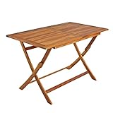 IHD Akazienholz Gartensitzgruppe 5tlg Gartentisch mit 4 Gartenstühlen klappbar - 5