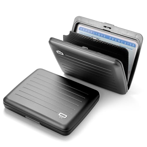 Image of OGON -DESIGNS- Aluminum wallet, Large capacity with metal lock, RFID Protection against fraud and demagnetization, Smart Case OSLO Large model