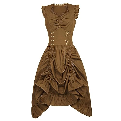 Robe médiévale en dentelle pour soirée déguisée et festival steampunk alternatif