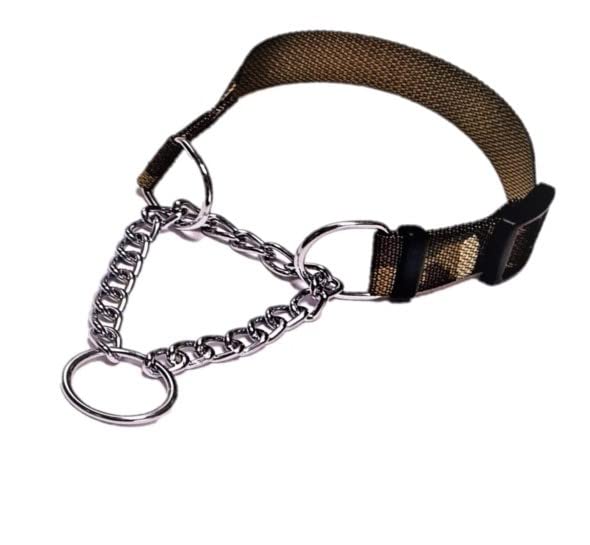 Dog Collar Martingale Collars Chain Training Adjustable Pet Collars - Set with lead (Small - 25cm - 35cm (width 1.9 cm))