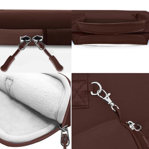 Image of Hseok Laptop Sleeve 13.3-14 inch Case with Small Pouch, Neoprene Computer Bag Compatible with MacBook Pro 14 inch M4 /M3 /M2 /M1 2025-2021, Mac Air /Pro 13.3 inch and Most 13-14 inch Notebooks,Coffee