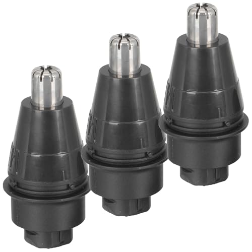 Uonlytech 3 Cabezales de Repuesto para Cortapelos de Nariz, Acero y Abs, Estándar, para Recortadora Eléctrica Masculina, Piezas Compatibles para Afeitado y Depilación Facial, Uso en Belleza