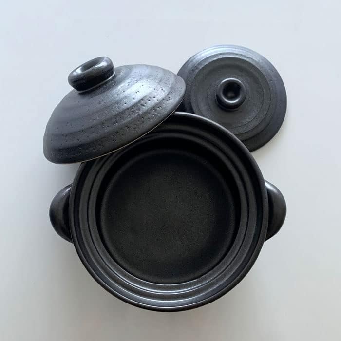 萬古焼 炊飯土鍋 IH対応 3合炊き 黒釉メタル 直火兼用 炊飯土鍋 ih対応 3合炊き 黒釉メタル ご飯炊釜 土鍋 炊飯 萬古焼