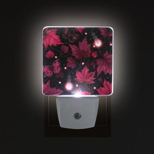 Luz Nocturna LED con Sensor, Hojas de Arce Rojas miniatura 2