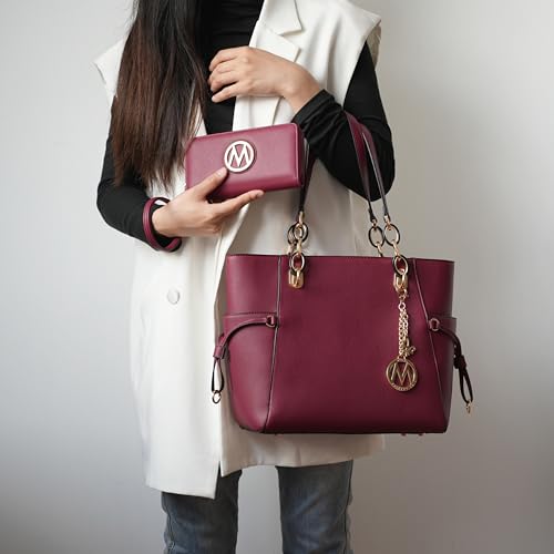 Image of MKF Collection Women's Tote Bag With Wristlet Wallet Bag, Vegan Leather Handbag Purse Set by Mia K