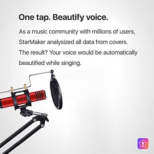 Image of StarMaker Developed Official Mobile Mic for Singing with Voice Beautified and Voice Changer Compatible for Android and IOS. (Red Vocal Master)