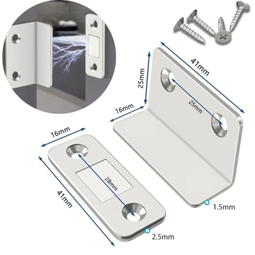 Butée de porte magnétique invisible en acier inoxydable argenté pour bureau - 3