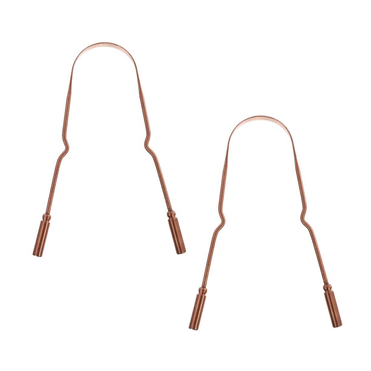 HOLIDYOYO 2 Pcs Tongue Scrapers Copper Oral Cleaners for Fresh Breath Health Easy to Use Ergonomic Design