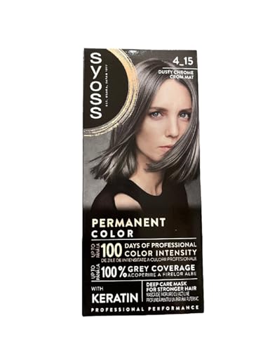 SYOSS Coloration Haarfarbe Stufe 3 4_15 DUSTY CHROM intensiver metallischer Glanz 3er Pack (3 x 115 ml)
