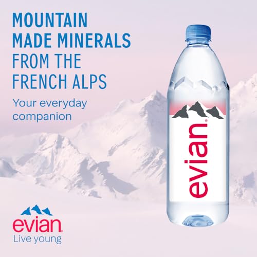 Image of Evian Water 12 x 1000 ml, Natural Mineral, 12000 millilitre