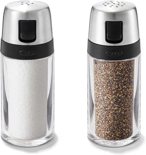 Image of OXO Salt and Pepper Shaker Set,Clear,Stainless Steel,(Pack of 12)