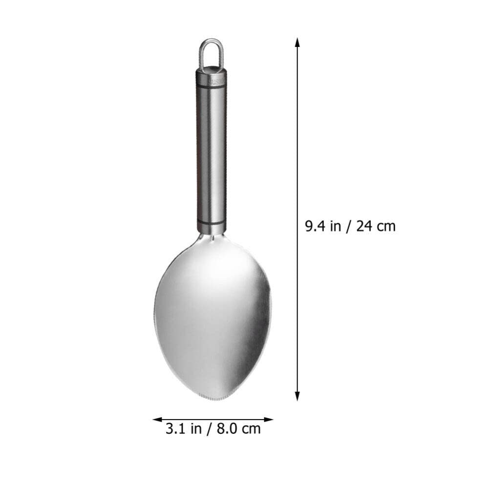 Alipis Mango Prep Tools, Stainless Steel Mango Slicer Spoon with Non-slip Handle, Fruits Divider Mango Cutter Mango Pitting Tool Pratical Kitchen Gadget with Hanging Ring