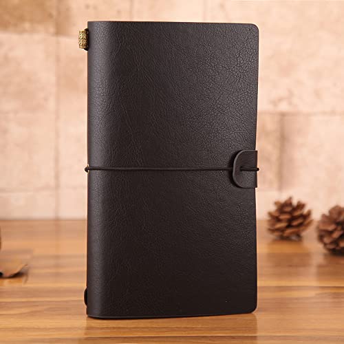 NectaRoy Retro Vintage Refillable Leather Notebook with Lined and Blank Inserts, Travelers Journals Diary Notepad,12x20cm - Image 3