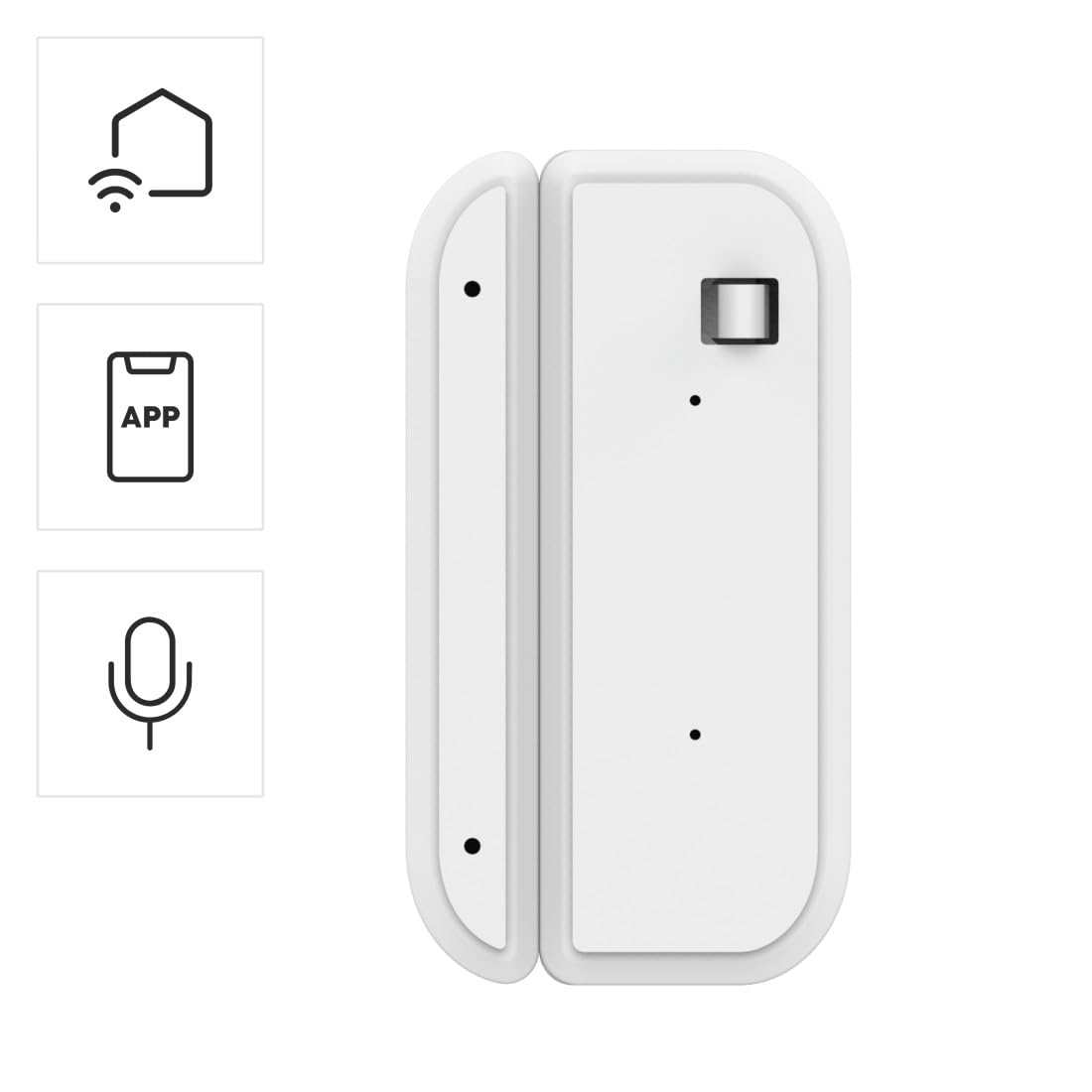 Hama Kontakt okienny WiFi (bez huba, czujnik okien/drzwi z zestykiem magnetycznym, alarm na telefon komórkowy, 2,4 GHz, darmowa aplikacja, zasilanie baterią) alarm okienny/drzwi