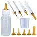 Hund und günstig Kaufen-Selyse 10 Stück Haustier Babyflasche Kit Squeeze Flüssigkeit Katze Aufzuchtflasche Kit Nadelschlauch Kit Spritze Fütterung Kit und Ersatz Mini Nippel für Hunde Katzen