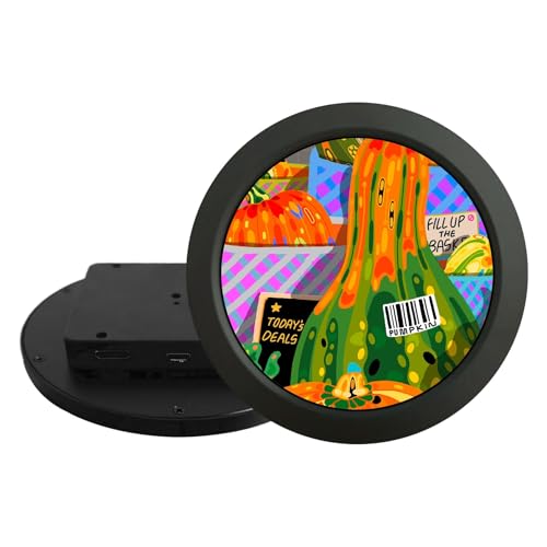 Image of VSDISPLAY 3.4 Inch Round LCD Monitor 800x800 Circle Display,Black | for PC Case Secondary Screen Monitoring Computer PC Case Data