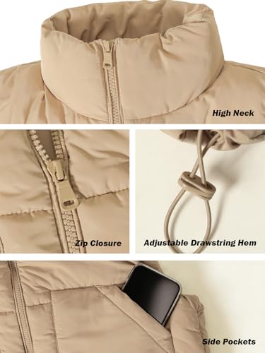 Design by Olivia Women's Cropped Puffer Vest Lightweight Sleeveless Warm Outerwear Padded Crop Vests3