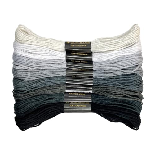 Image of 1 Pieces Cross Stitch Embroidery Floss,100% Eco-Cotton Cotton Premium Skeins, Ideal for Arts & Crafts(Grey Series 67975)