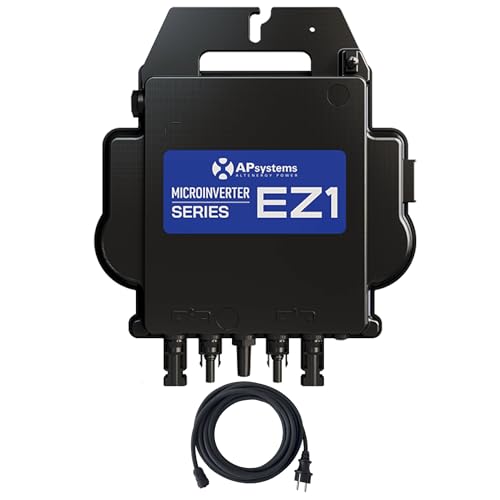 AP Systems Mikro-Wechselrichter 800 W EZ1-M-EU für Balkonkraftwerk IP67 wetterfest Plug-&-Play Installation 2 MPPT Bluetooth & WiFi inkl. 5 m Anschlusskabel Micro Inverter