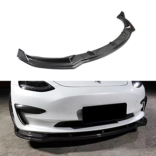 Lèvre avant pour Tesla Model 3 2017-2023 en finition fibre de carbone brillante