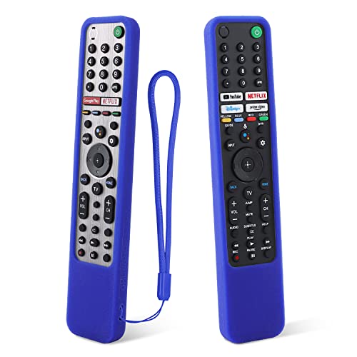 Étui de Protection en Silicone pour Sony TV Télécommande Compatible avec RMF-TX600U RMF-TX500U RMF-TX500E RMF-TX600E Antidérapant Antichoc Lavable (Bleu) Cover