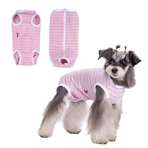 Recovery Suit for Dog,Puppy Medical Surgical Suit Pet Anti-licking Surgery Suit Dog Surgical Recovery Suit Dog Surgical Onesie Suit Dog Surgical Vest for Abdominal Wounds(Pink, M)