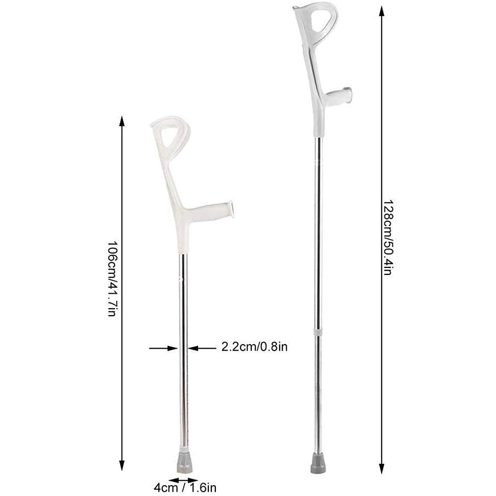 Muletas Seguridad Axila Bastón para la rehabilitación del Paciente Anciano Muleta Codo Plegable, Aleación de Aluminio, Codo, Antebrazo Muleta Codo Plegable Asistencia Ultraligera Altura Ajustable, 1