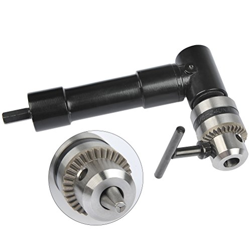 Ofnmy Cordless Right Angle Drill Attachment Adapter 90 Degree Handle Chuck 3/8" Keyed Chuck 8Mm Hex Shank Power Tool Accessory (Jaw Chuck Range/1.0Mm-10Mm) #TOP3