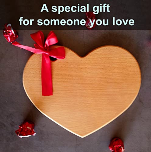 Ecosall Heart Shaped Cutting Board 11” X 9” – Solid Wood Decorative Cutting Board And Serving Board For Cheese, Bread, Snacks – Special Wedding Gift, Valentines, Mother’s Day And Anniversary Present #TOP6