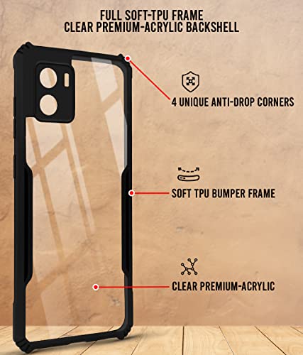 Image of Jkobi Back Cover Case for Vivo Y15s(2021)| Y15A 2021 (Crystal Glass Back | Camera Protection | Shockproof | Professional Black)