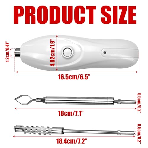 Zucchini Corer Tool Portable Vegetable Corer Cordless, Electric Scraping Scale Machine Scraper With 2 Cutter Head, Stainless Steel Rechargeable Fruit Digging, Professional Remover Tool Veggie Drill