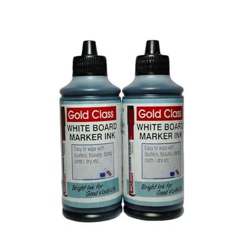 Image of Gold Class White Board Marker Ink, 100ML | Easily refillable | Suitable for Markers with Multiple Surfaces | Office & School Stationery - Pack of 2 (Black)