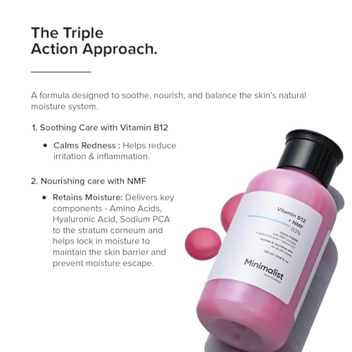 Image of Minimalist Vitamin B12 + Hyaluronic Face Toner - Deep Hydration & Barrier Repair, Panthenol & Natural Moisturising Factors, Lightweight Formula for All Skin Types, 120 ml