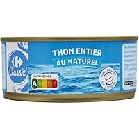 PRODUIT : Thon listao entier au naturel, une conserve de poisson prête à l'emploi. COMPOSITION : Préparé à partir de thon listao entier, avec de l'eau et du sel. PRÉPARATION : Égouttez le thon avant de l'utiliser dans vos salades, sandwichs ou plats ...