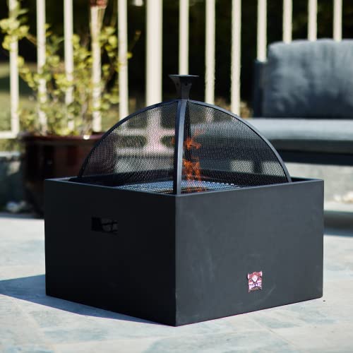 Bad Axe The Log Cabin Firepit - Wood and Charcoal Grill - Barbecue Cooking - Garden BBQ - Movable Lightweight Decorative