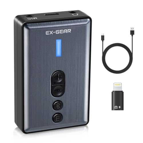 EX-GEAR Wireless Portable Guitar Audio Interface, 24Bit/48kHz USB-C/Lightning with MIC, Dual...