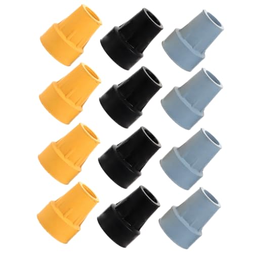 KOMBIUDA 12pcs Anti-Slip Pad Crutches Crutch Tips Walking Cane Tips Trekking Pole Foot Cover Hiking Pole Tip Replacement Crutch Pad Walking Sticks Accessories Walking Stick Feet Rubber
