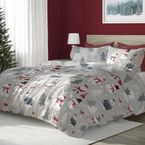 Faro Bettwäsche Set Baumwoll Weihnachtsbettwäsche (Grau -...