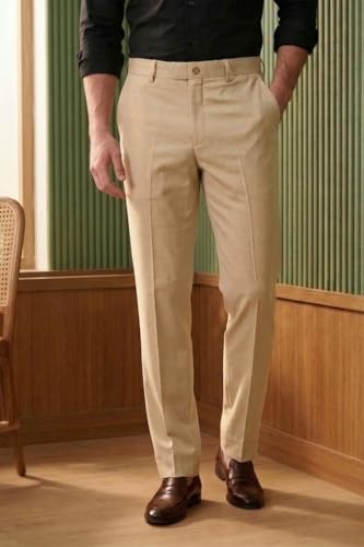 Image of Louis Philippe Men's Slim Fit Mid Rise Pants