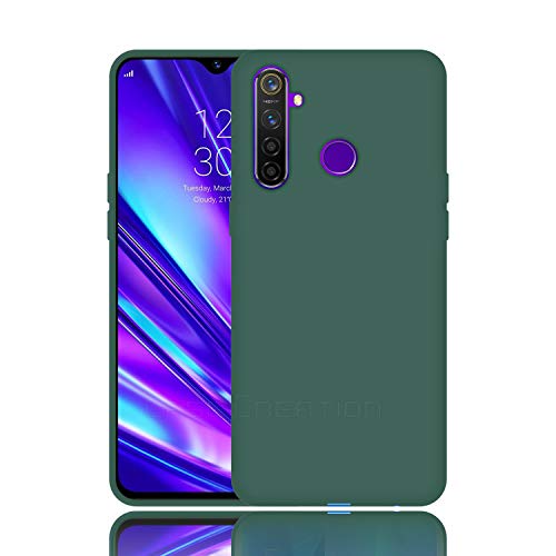 Image of Case Creation Luxurious OG Series for Realme 5s Case Cover,Anti-Dirty Slim Case Frosted Matte Cute Candy TPU Raised Bezel (Splash of Color) Back Cover for Realme5s -Lake Green