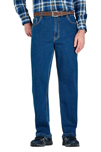 Image of Chums Men's Denim Jean in Stretch Fabric Side Elasticated Waistband for Comfort Stonewash Finish Blue 38W / 31L