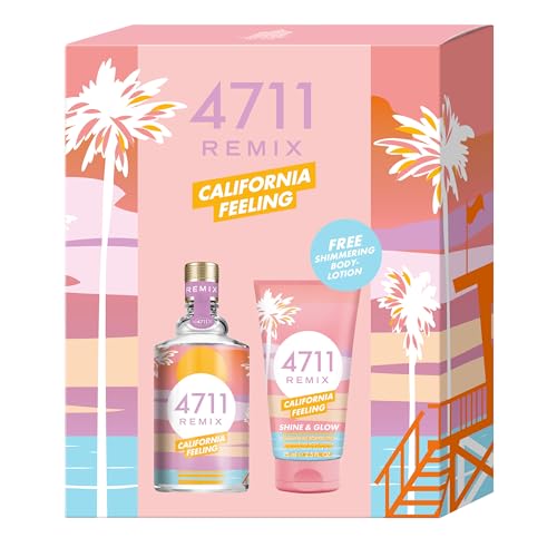 4711® Remix California Feeling I Set cadeau - citrique - fruité - floral - pour un été inoubliable I Eau de Cologne 100ml & Lotion corporelle 75ml