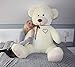 Produktbild Velinda Teddybär Plüschbär Kuscheltier Stofftier Schmusebär Teddy Geschenkidee 190cm (Farbe: cremefarben)