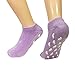 Wrapables® Women Ankle Length Non-Skid Gripper Socks (Set of 3), Lavender, Hot Pink, Mint