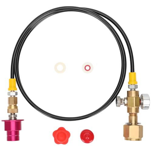 Upgrade Soda Machine Co2 Adapter Quick Connector Adapter Hose Compatible with Terra DUO Art Gaia Aqua Fizz Series (60inch), For CGA320 Valve, With Pressure Gauge and Release Valve