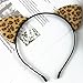 RUITASA Cheetah Ears Hairband, Leopard Ears Headband for Women and Girls, Halloween Cosplay Accessories with Metal Headband and Artificial Furry Cat Ears